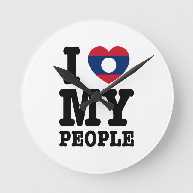 Horloge Ronde I Heart (Love) My Lao People (Recto)