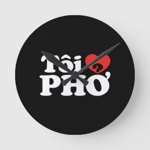 Horloge Ronde I Heart (Love) Pho (Tôi PHỞ)