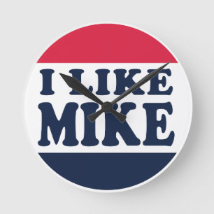 HORLOGE RONDE I-LIKE-MIKE-BUTTON