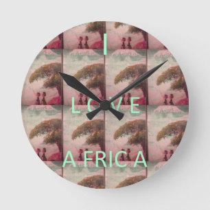 Horloge Ronde I Love Africa Hakuna Matata Kilimanjaro Mountain A