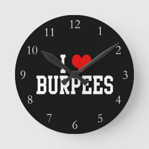 Horloge Ronde I Love Burpees, Fitness