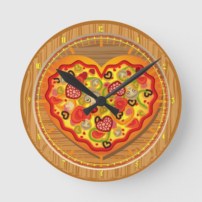 Horloge Ronde I love pizza pizza fast food wall clock (Recto)