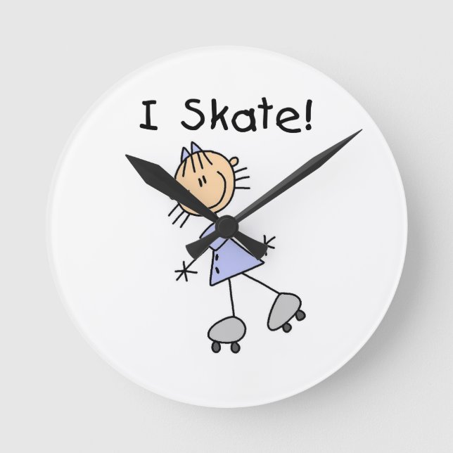 Horloge Ronde I Patinage - Patinage à rouleaux pour filles (Recto)