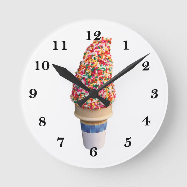 Horloge Ronde Ice Cream Cone Wall Clock (Recto)
