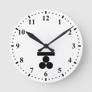 Horloge Ronde Ichi-moji-ni mitsu-boshi pour Fuchu