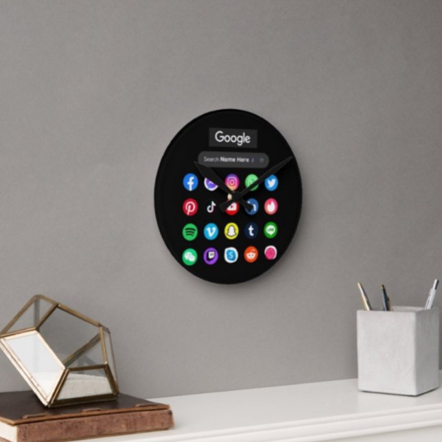 Horloge Ronde Icônes de médias sociaux tendance Google barre de  (Créateur téléchargé)