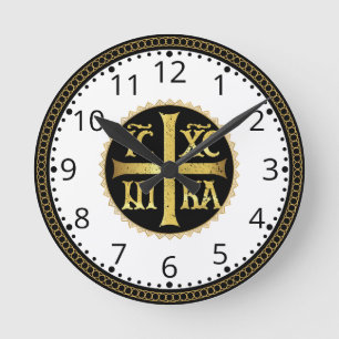 Horloge Ronde ICXC Numéro Jésus Orthodoxe
