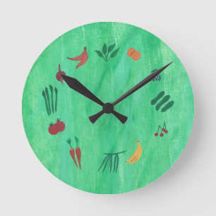 Horloge Ronde Il est temps de manger plus de fruits et légumes H