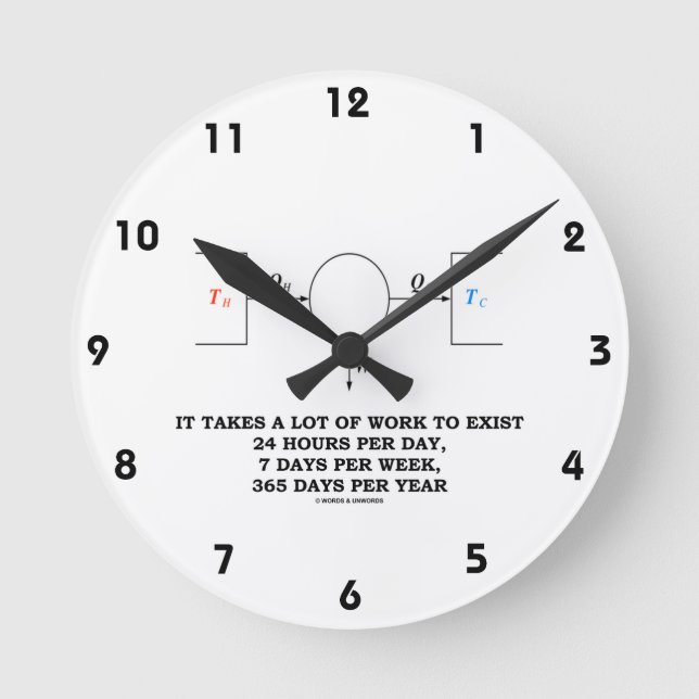 Horloge Ronde Il Faut Beaucoup De Travail Pour Exister (Thermody (Recto)