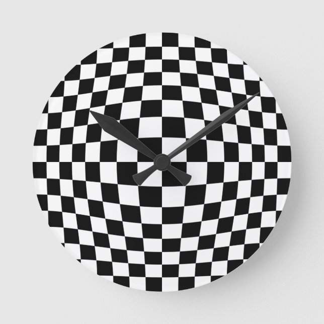 Horloge Ronde Illusion optique de damier (Recto)