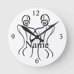 Horloge Ronde Illustration d'art féminin Thunder_Cove