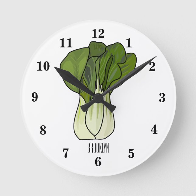 Horloge Ronde Illustration de Bok choy (Recto)