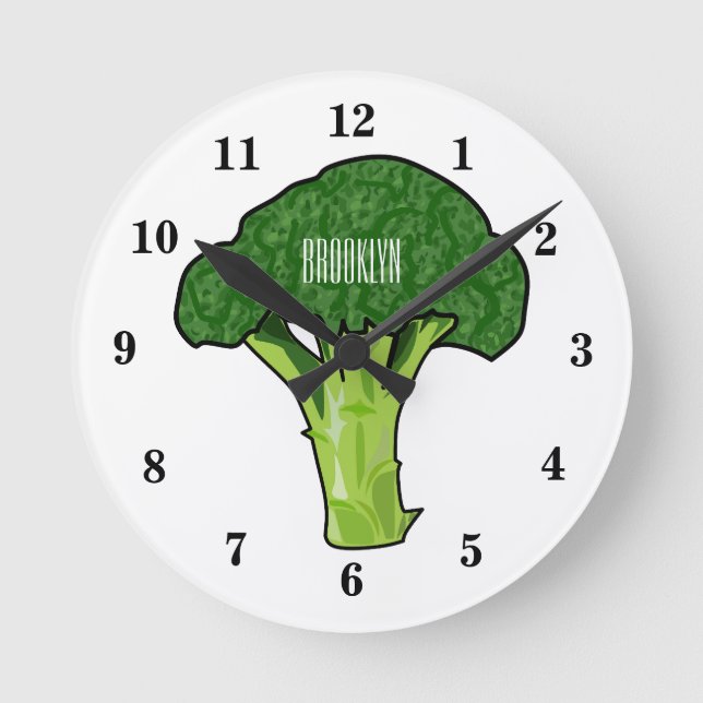 Horloge Ronde Illustration de Broccoli (Recto)