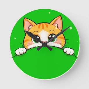 Horloge Ronde Illustration de chat mignon