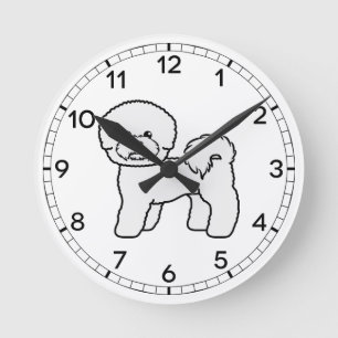 Horloge Ronde Illustration de chien de dessin animé mignon Bicho
