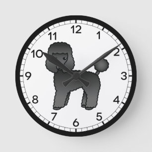 Horloge Ronde Illustration de chien de dessin de canne de jouets