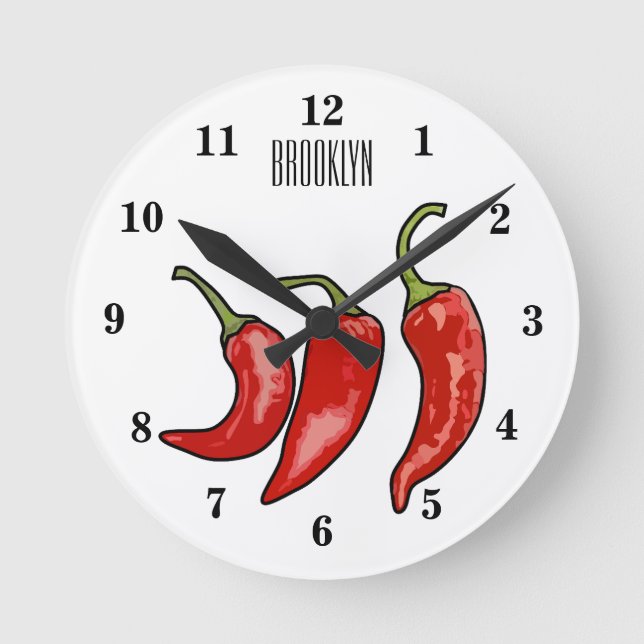 Horloge Ronde Illustration de chili (Recto)