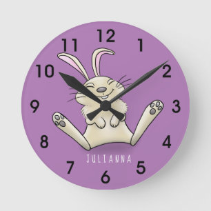 Horloge Ronde Illustration de dessin de lapin lapin mou