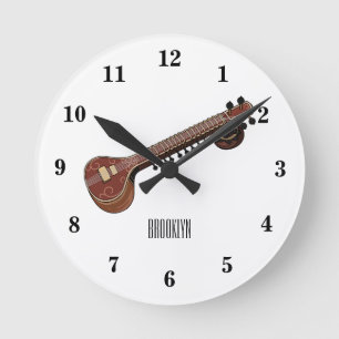 Horloge Ronde Illustration de dessin de Sitar