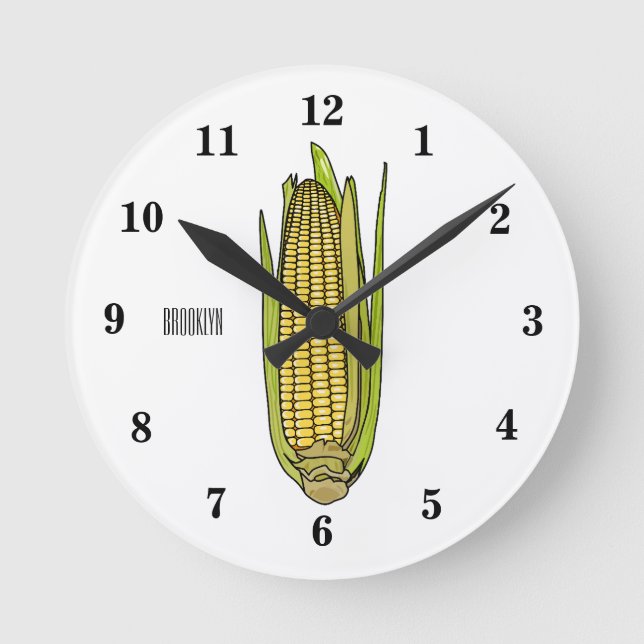 Horloge Ronde Illustration de dessin sur le maïs (Recto)