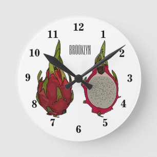 Horloge Ronde Illustration de dragon fruit