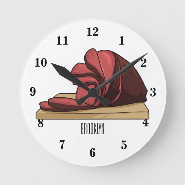 Horloge Ronde Illustration de jambon (Recto)