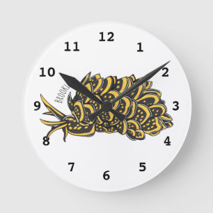 Horloge Ronde Illustration de la feuille de limace de mer grillé