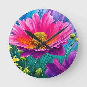 Horloge Ronde Illustration de la nature colorée abstraite