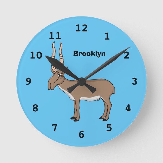 Horloge Ronde Illustration de l'antilope de Saiga  (Recto)