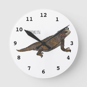 Horloge Ronde Illustration de lézard à cornes de Regal