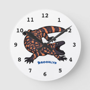 Horloge Ronde Illustration de lézard géant affamé