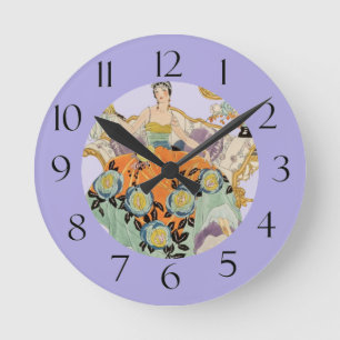 Horloge Ronde Illustration de mode Art Déco vintage élégante