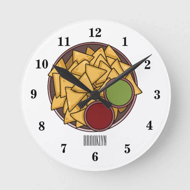 Horloge Ronde Illustration de Nachos (Recto)