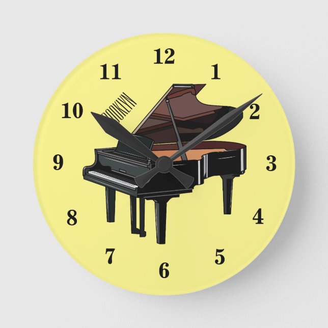 Horloge Ronde Illustration de piano (Recto)