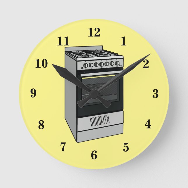 Horloge Ronde Illustration de poêle électrique (Recto)