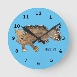 Horloge Ronde Illustration de poisson à main
