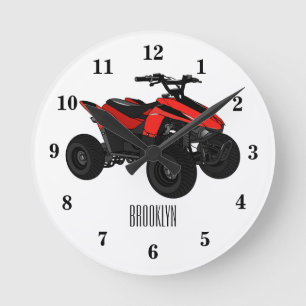 Horloge Ronde Illustration de Quad bike atv