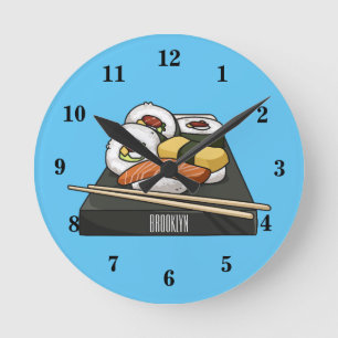 Horloge Ronde Illustration de sushi