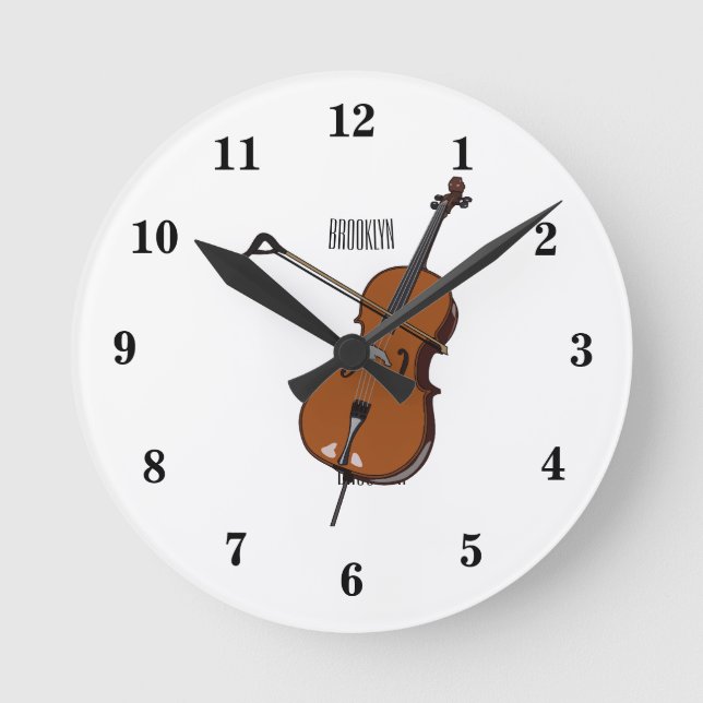 Horloge Ronde Illustration de violoncelle (Recto)