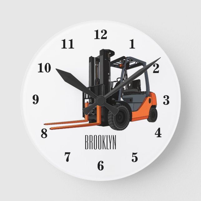 Horloge Ronde Illustration du chariot élévateur (Recto)