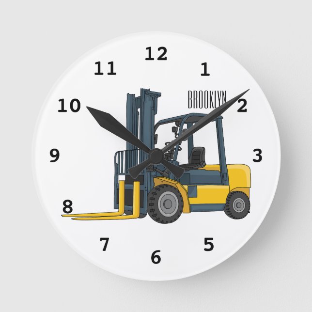 Horloge Ronde Illustration du chariot élévateur (Recto)