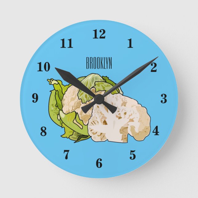 Horloge Ronde Illustration du chou-fleur (Recto)
