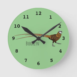Horloge Ronde Illustration du faisan de Reeves