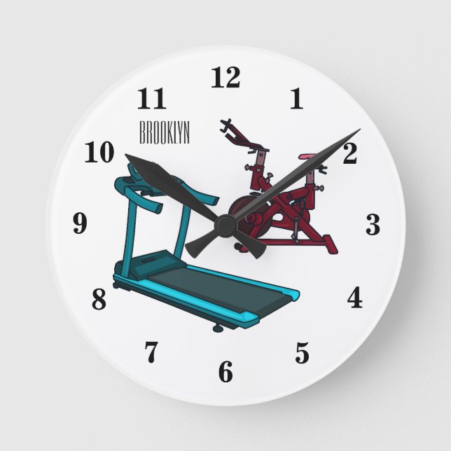Horloge Ronde Illustration du tapis roulant et de la bande dessi (Recto)