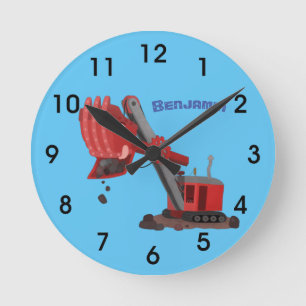 Horloge Ronde Illustration d'une pelle à vapeur rouge mou