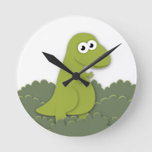 Horloge Ronde Illustration mignonne de Dino Trex