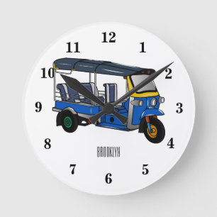 Horloge Ronde Illustration Tuk tuk