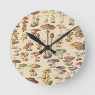 Horloge Ronde Illustration vintage des champignons