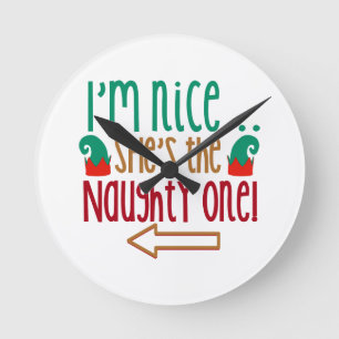 Horloge Ronde Im Nice Shes Naughty Elf Casquette