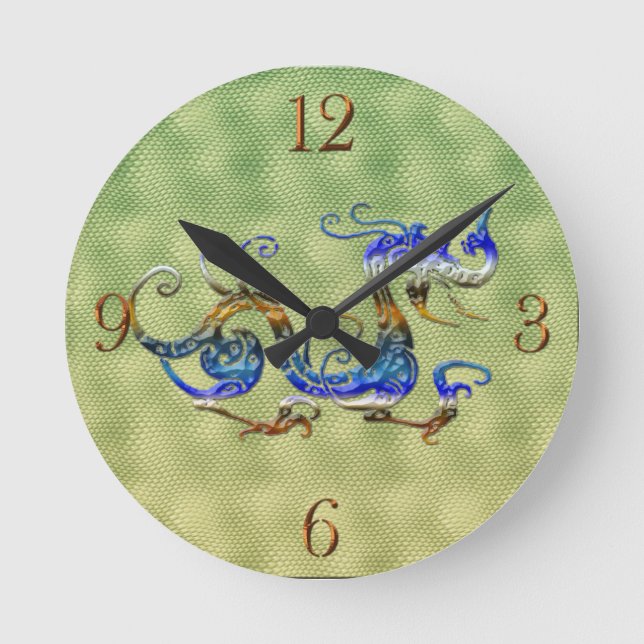Horloge Ronde Imaginaire chinois Dragon Art Designer Cadeau Horl (Recto)